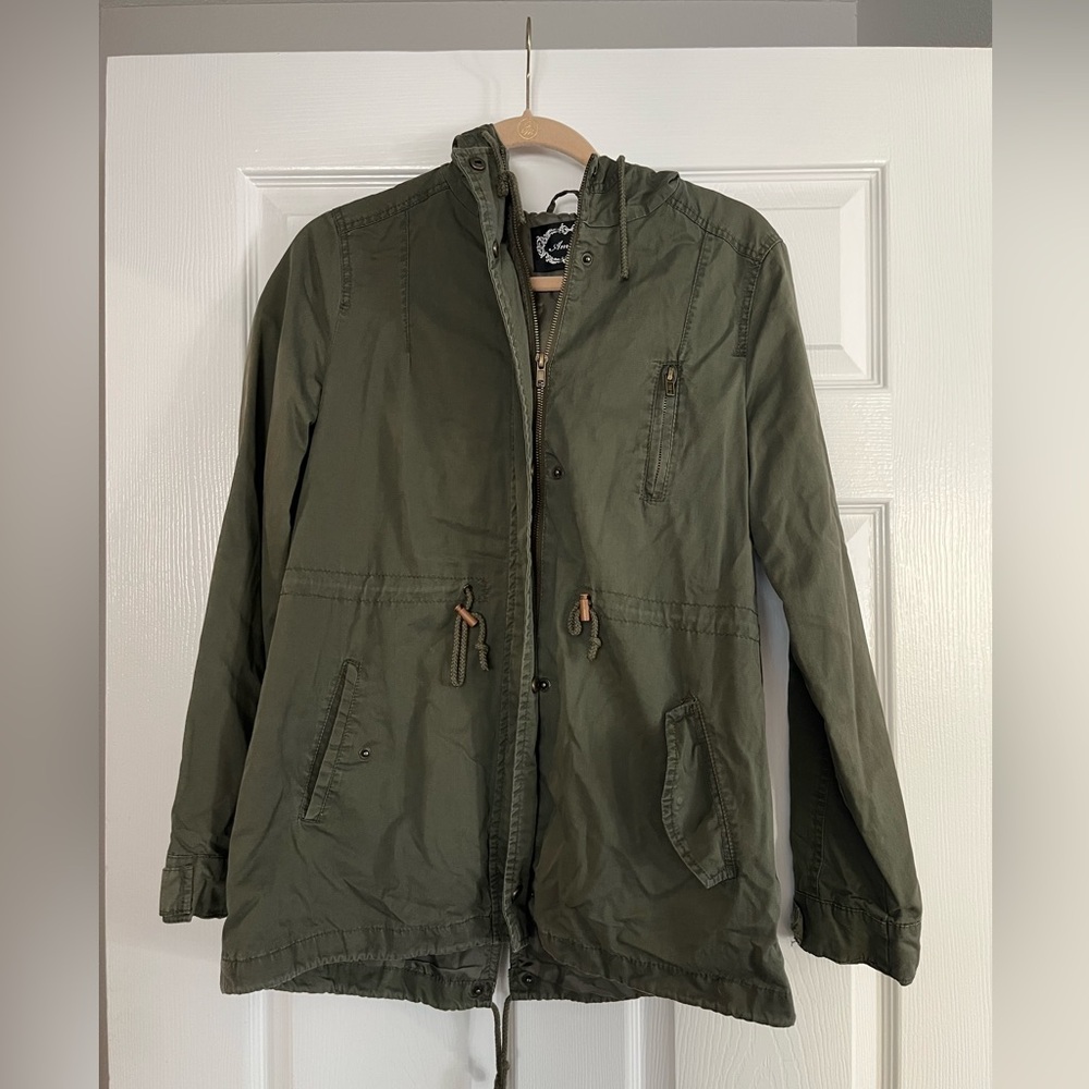 Olive Green Hooded Jacket